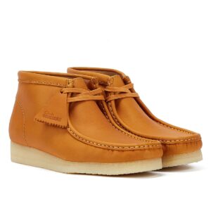 Clarks Originals Wallabee Mid Tan Leather Men's Orange Boots GBP139.00