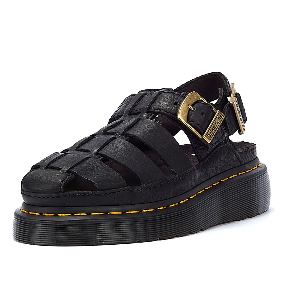 Dr. Martens Fisherman Grizzly Women’s Black Sandals - Boot And Bag UK