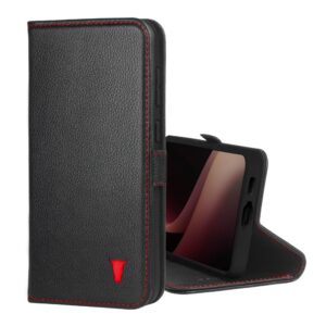 TORRO Galaxy A35 Leather Wallet Case (with Stand Function) - Black with Red Detail GBP39.99