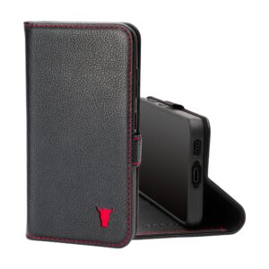 TORRO Galaxy S23 FE Leather Case (with Stand function) - Black with Red Detail GBP39.99