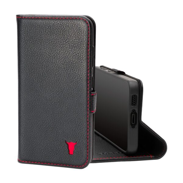 TORRO Galaxy S23 Leather Case (with Stand function) - Black with Red Detail GBP39.99