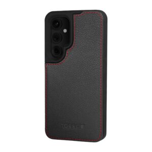 TORRO Galaxy S24 Leather Bumper Case - Black with Red Detail GBP29.99