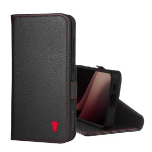 TORRO Galaxy S24 Leather Case (with Stand Function) - Black with Red Detail GBP39.99