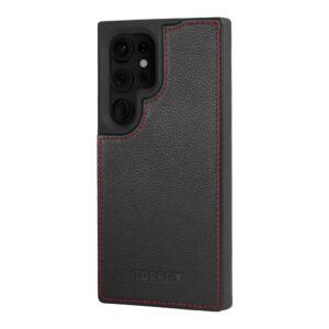 TORRO Galaxy S24 Ultra Leather Bumper Case - Black with Red Detail GBP29.99