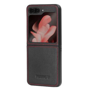 TORRO Galaxy Z Flip5 Leather Case - Black with Red Detail GBP29.99