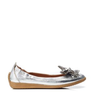 Moda In Pelle Elerna Silver Leather 41 Size: EU 41 / UK 8 Women's Flat Shoes