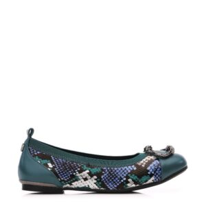 Moda In Pelle Fairy Teal Snake Print Leather 40 Size: EU 40 / UK 7 Women's Flat Shoes