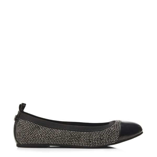 Moda In Pelle Fliccy Black Textile 39 Size: EU 39 / UK 6 Women's Flat Shoes