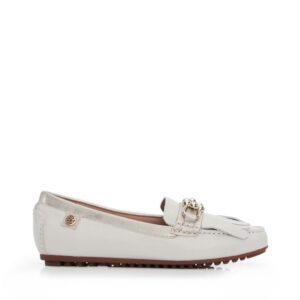 Moda In Pelle Francheska W Off White Leather 36 Size: EU 36 / UK 3 Women's Flat Shoes