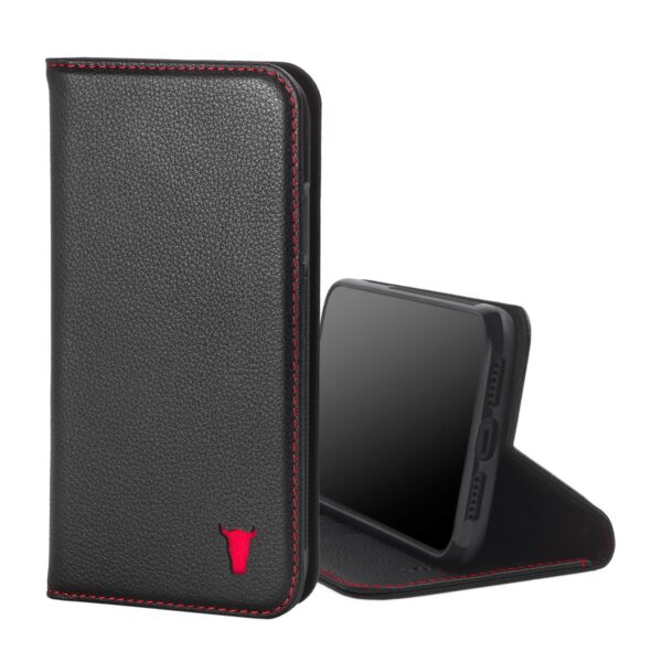 TORRO iPhone 11 Leather Case (with Stand function) - Black with Red Detail GBP39.99