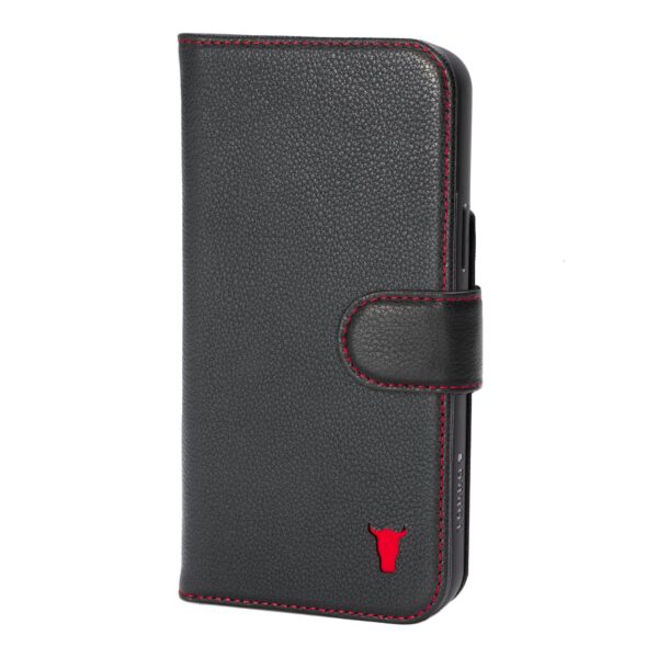 TORRO iPhone 14 Plus Leather Wallet Case (MagSafe Charging) - Black with Red Detail GBP39.99