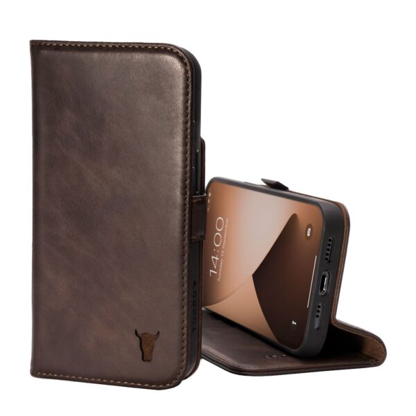 TORRO iPhone 14 Pro Leather Case (with Stand function) - Dark Brown GBP39.99