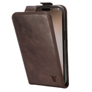 TORRO iPhone 14 Pro Max Leather Flip Case (MagSafe Charging) - Dark Brown GBP39.99