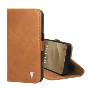TORRO iPhone 15 Leather Wallet Case (with Stand Function) - Tan GBP39.99