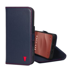 TORRO iPhone 15 Plus Leather Wallet Case (with Stand Function) - Navy Blue GBP39.99