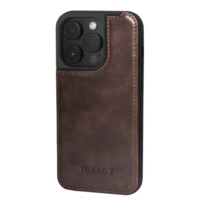TORRO iPhone 15 Pro Leather Bumper Case - Dark Brown GBP39.99