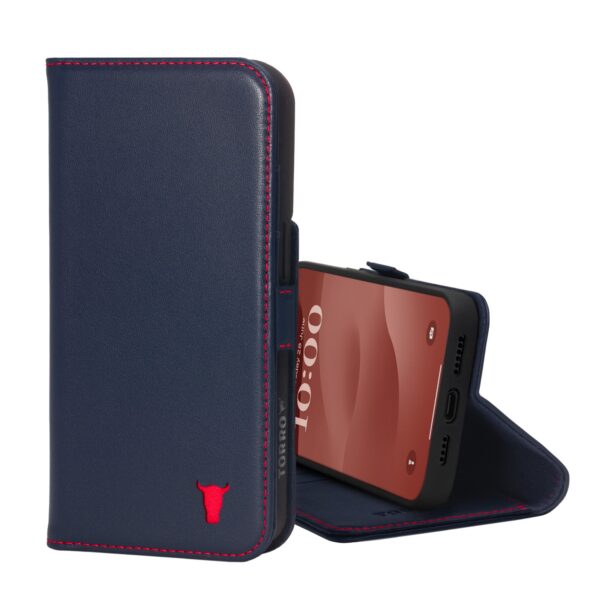 TORRO iPhone 15 Pro Max Leather Wallet Case v2.0 (MagSafe Charging) - Navy Blue GBP39.99