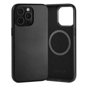 TORRO iPhone 15 Pro Max Slimline Leather Bumper Case (MagSafe Compatible) - Black GBP29.99