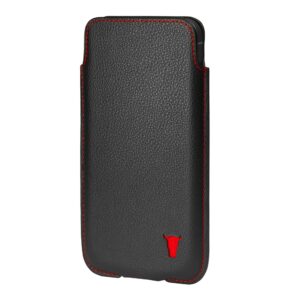 TORRO iPhone Leather Pouch Case (6.1-inch) - Black with Red Detail GBP39.99