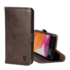 TORRO iPhone SE & iPhone 8/7 Leather Wallet Case (with stand function) - Dark Brown GBP39.99
