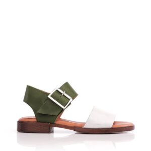 Moda In Pelle Opana White-Green Leather 36 Size: EU 36 / UK 3 Women's Flat Shoes