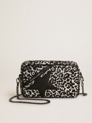 Golden Goose Mini Star Bag In Black And White Leopard Print Pony Skin GBP430.0