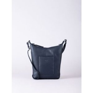 Talkin Medium Leather Cross Body Bag in Navy