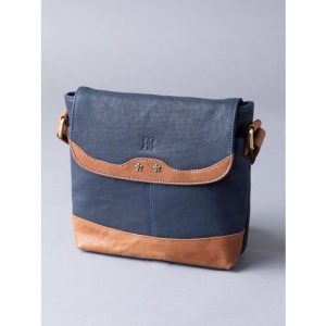 Hartsop Flapover Leather Cross Body Bag in Navy