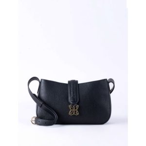 Dalston Leather Cross Body Bag in Black
