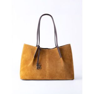 Mirehouse Suede Tote Bag in Cognac