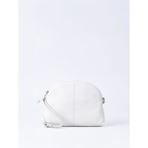 Elterwater Curved Leather Cross Body Bag in White