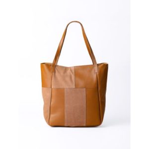 Tarn Hows Leather and Suede Tote Bag in Tan