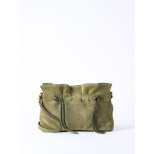 Santon Suede Cross Body Bag in Green