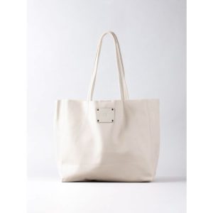 Tarn Leather Tote Bag in Off-White