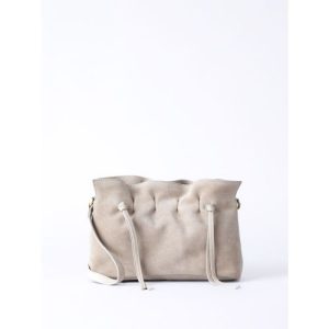 Santon Suede Cross Body Bag in Stone
