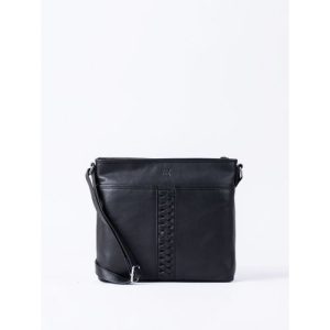 Farlam Leather Cross Body Bag in Black