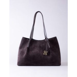 Mirehouse Suede Tote Bag in Chocolate Brown