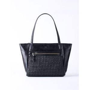 Waverton Woven Leather Tote Bag in Black