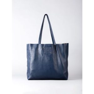 Tarn Leather Tote Bag in Navy