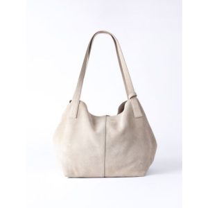 Santon Suede Tote Bag in Stone