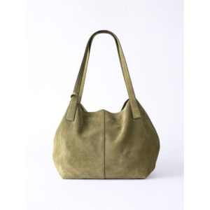 Santon Suede Tote Bag in Green