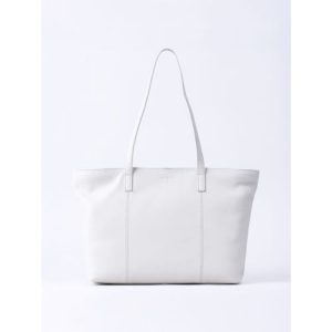 Torver Leather Tote Bag in Off White