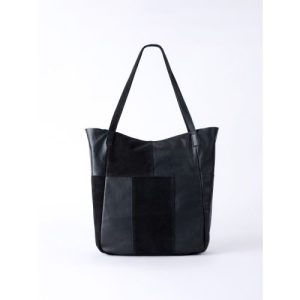 Tarn Hows Leather and Suede Tote Bag in Black