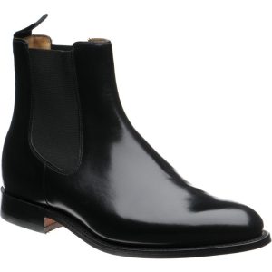 Barker Bedale mens Chelsea boots in black polished