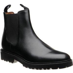 Barker Camborne mens rubber-soled Chelsea boots in black calf