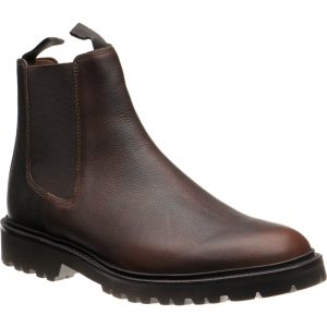 Barker Camborne mens rubber-soled Chelsea boots in brown grain