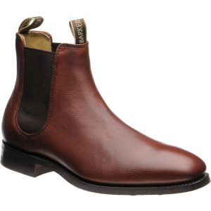 Barker Mansfield Rubber mens rubber-soled Chelsea boots in cherry grain calf