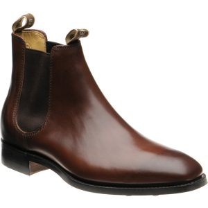 Barker Mansfield Rubber mens rubber-soled Chelsea boots in walnut calf