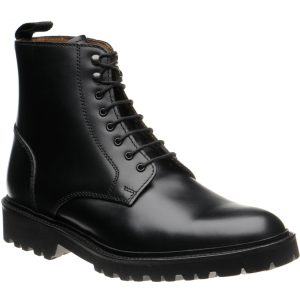 Barker Newquay mens rubber-soled boots in black cutter