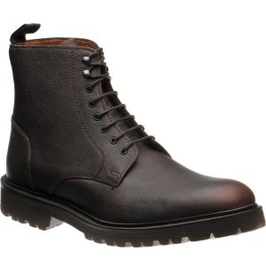 Barker Newquay mens rubber-soled boots in brown grain